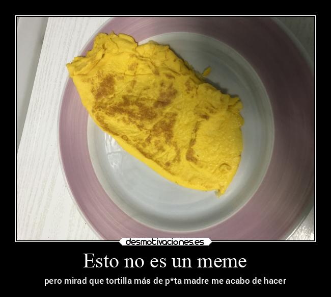 Esto no es un meme - pero mirad que tortilla más de p*ta madre me acabo de hacer