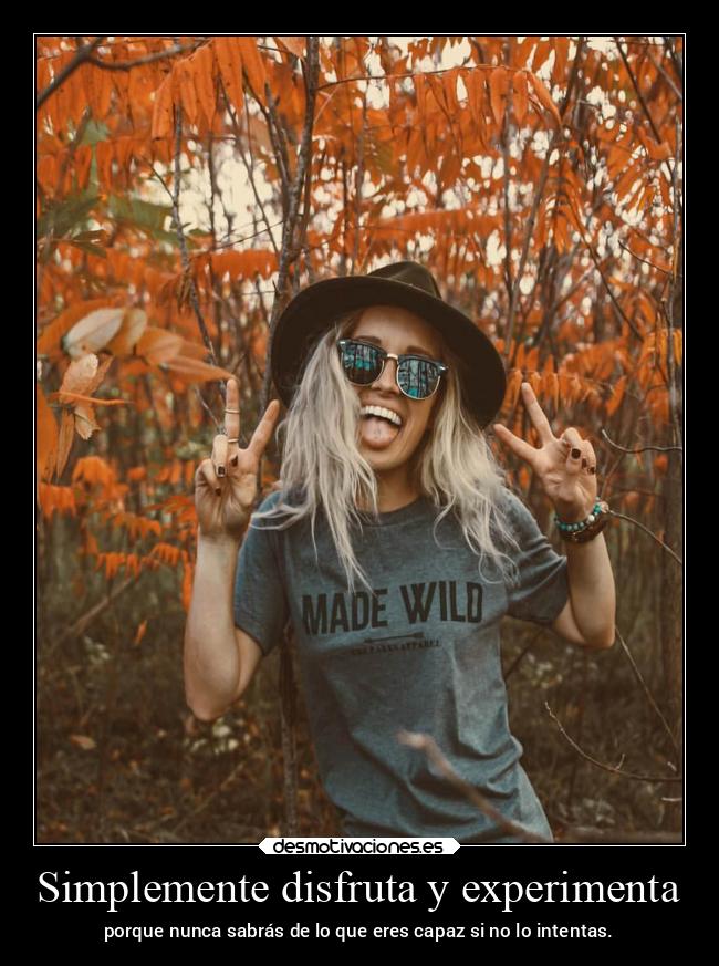 Simplemente disfruta y experimenta - 