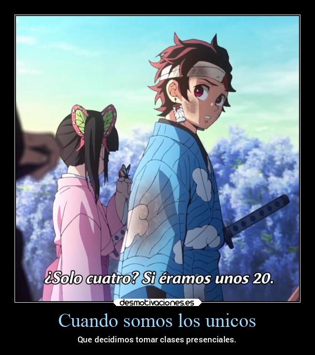 carteles anime escuela2021 clases noticias2021 virtuales presenciales kimetsunoyaiba pandemia2021 desmotivaciones