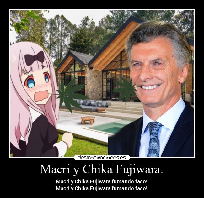 Macri y Chika Fujiwara. - Macri y Chika Fujiwara fumando faso!
Macri y Chika Fujiwara fumando faso!