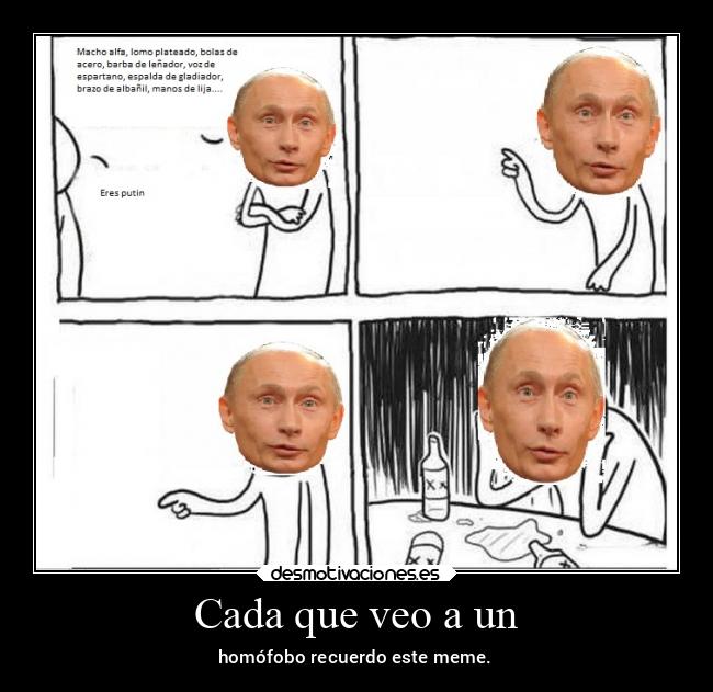 Cada que veo a un - homófobo recuerdo este meme.