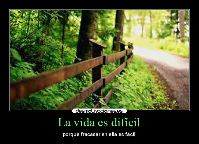 La vida es difícil -