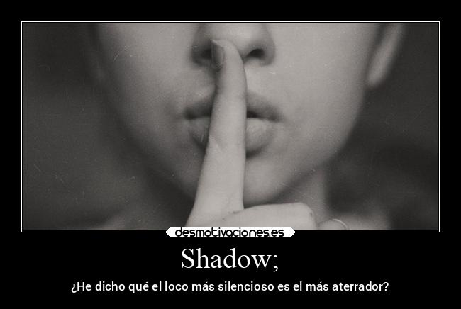 Shadow; - ¿He dicho qué el loco más silencioso es el más aterrador?