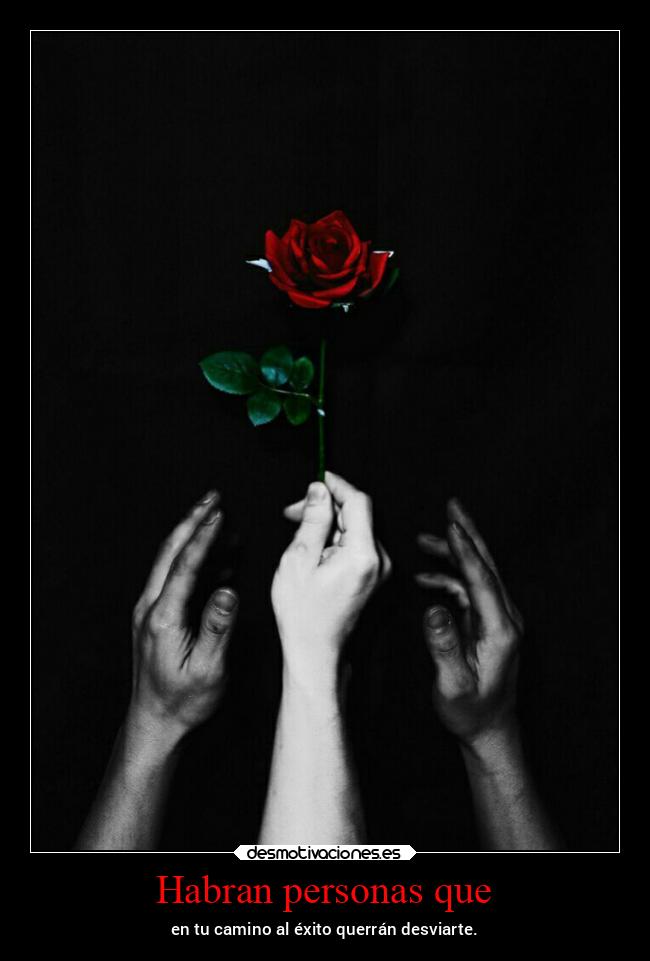 Habran personas que - en tu camino al éxito querrán desviarte.