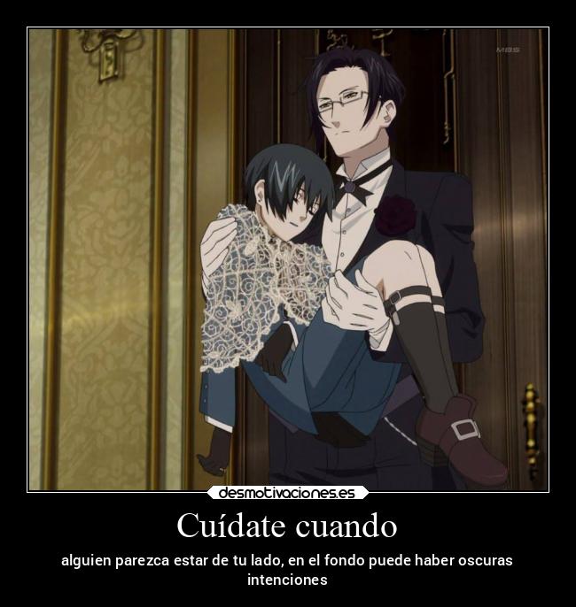 carteles enemigo anime ciel claude kuroshitsuji desmotivaciones