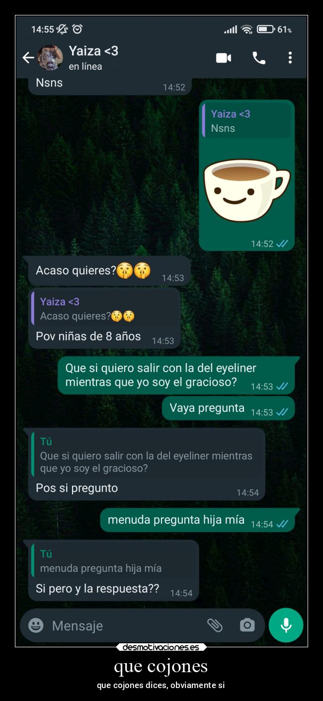 que cojones - que cojones dices, obviamente si