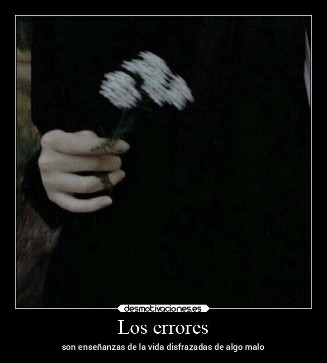 Los errores - son enseñanzas de la vida disfrazadas de algo malo