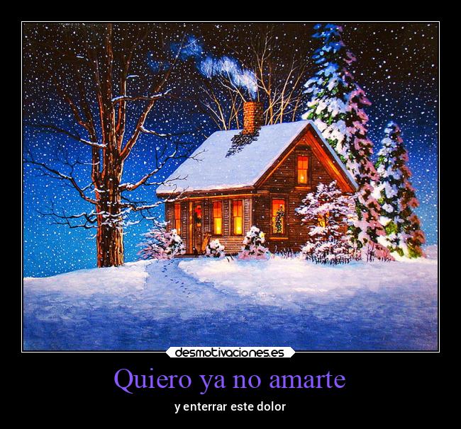 Quiero ya no amarte - y enterrar este dolor