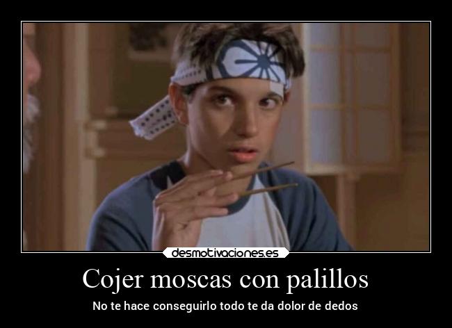 Cojer moscas con palillos - No te hace conseguirlo todo te da dolor de dedos