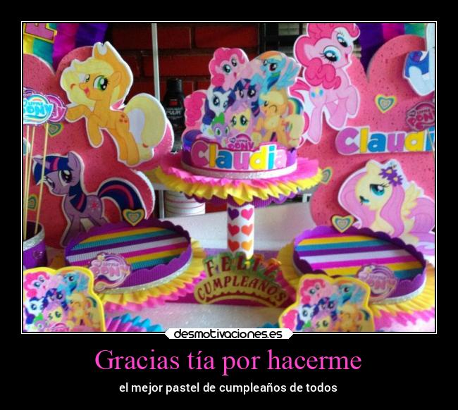 Gracias tía por hacerme - el mejor pastel de cumpleaños de todos