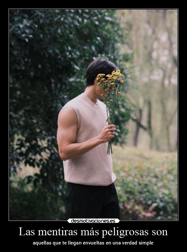 Las mentiras más peligrosas son - aquellas que te llegan envueltas en una verdad simple
