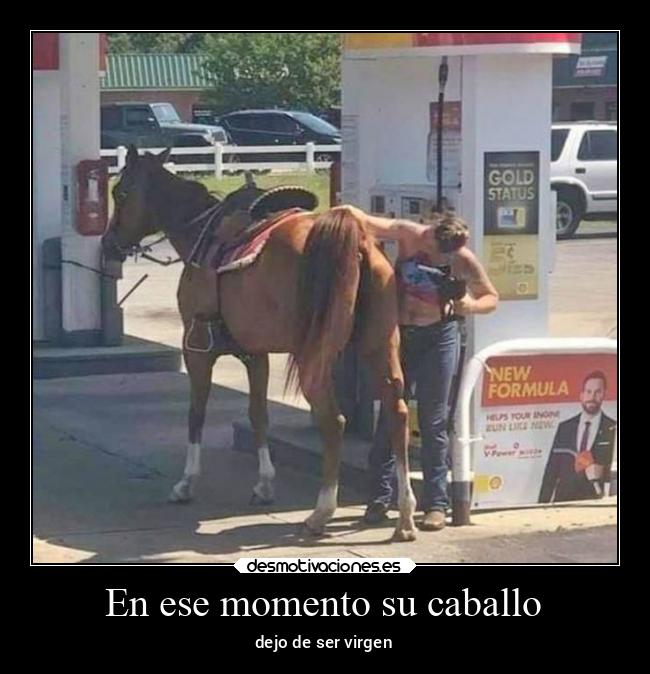 En ese momento su caballo - dejo de ser virgen