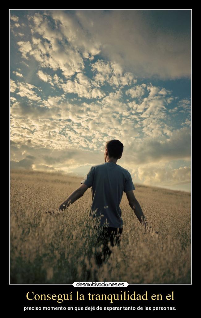 Conseguí la tranquilidad en el - 