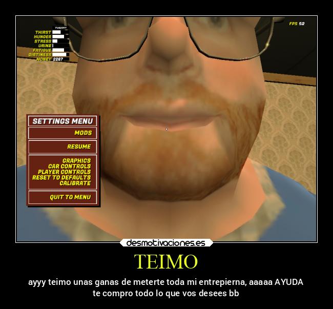 TEIMO - ayyy teimo unas ganas de meterte toda mi entrepierna, aaaaa AYUDA
te compro todo lo que vos desees bb