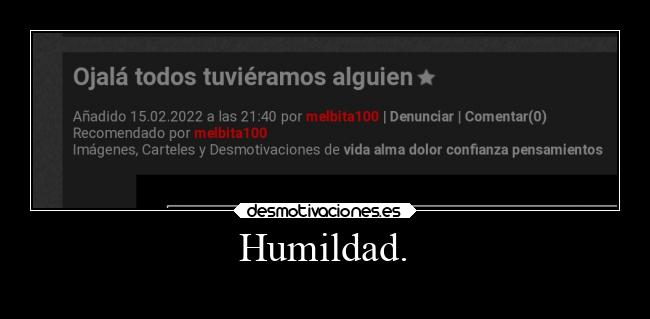 Humildad. - 