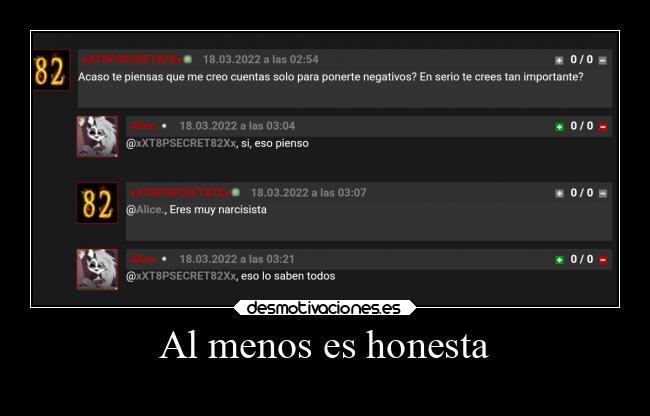 Al menos es honesta - 