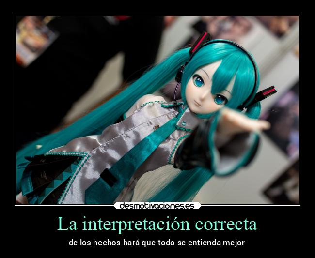 carteles anime miku hatsune dando mano desmotivaciones