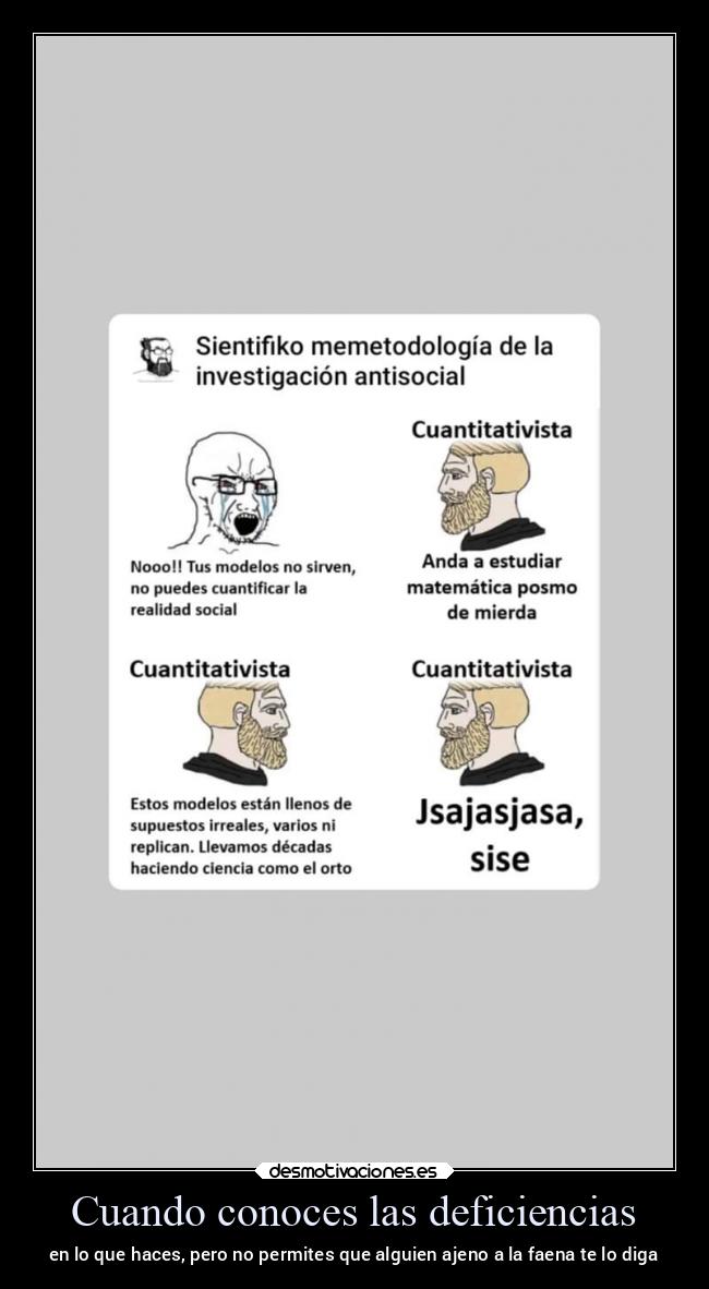 Cuando conoces las deficiencias - en lo que haces, pero no permites que alguien ajeno a la faena te lo diga