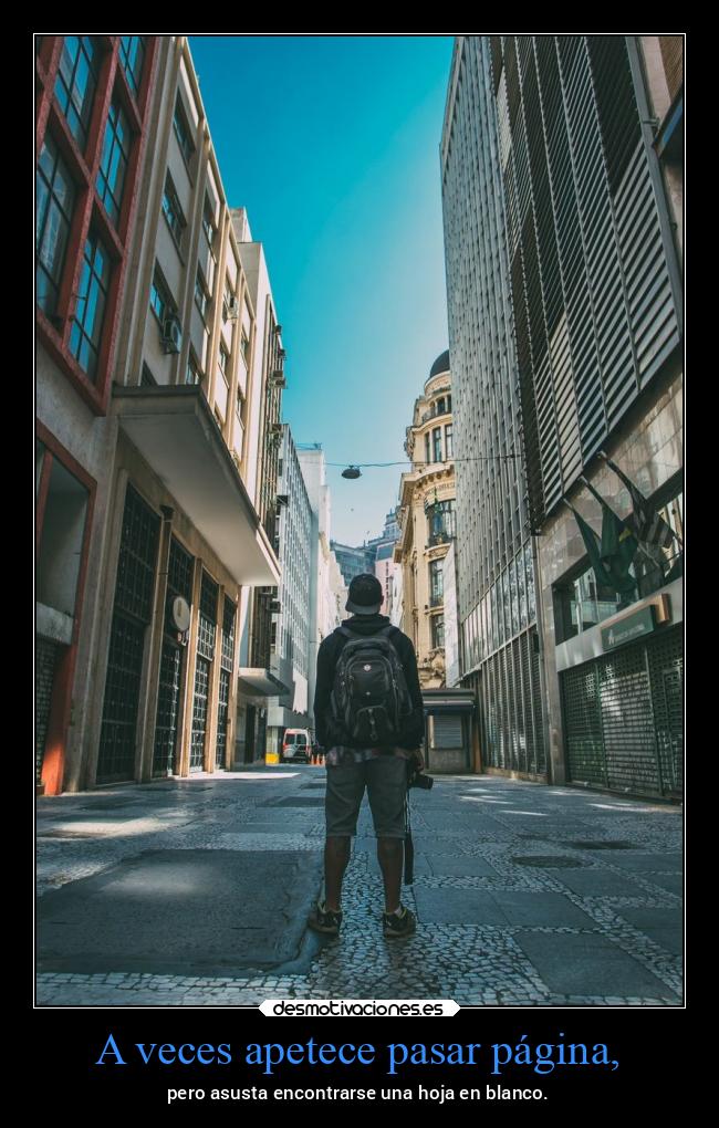 A veces apetece pasar página, - 