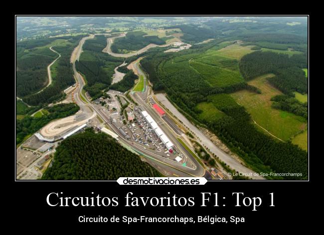 Circuitos favoritos F1: Top 1 - 