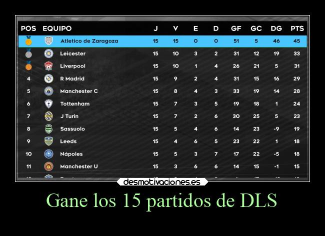 Gane los 15 partidos de DLS - 