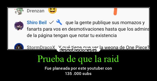 Prueba de que la raid - 