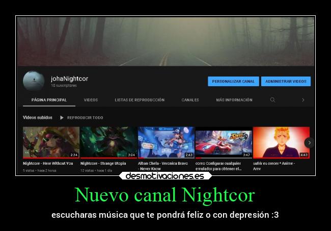 Nuevo canal Nightcor -