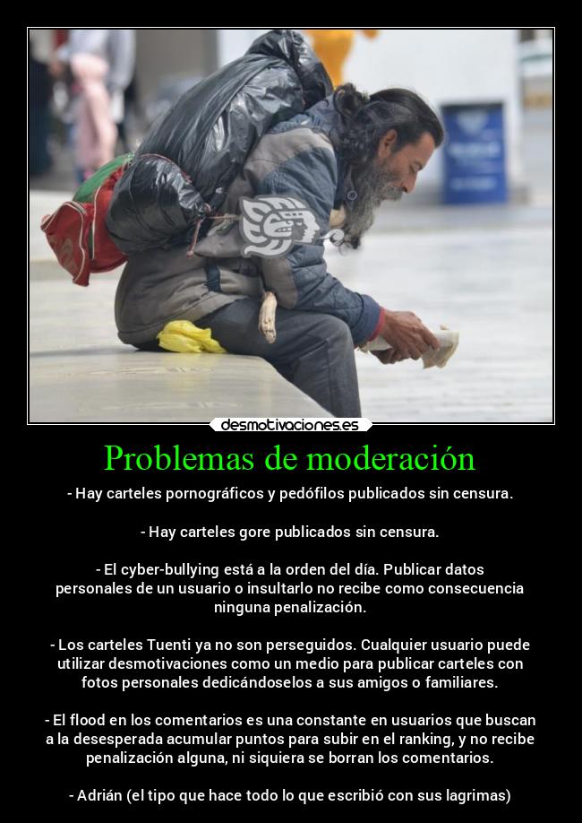 Problemas de moderación - 