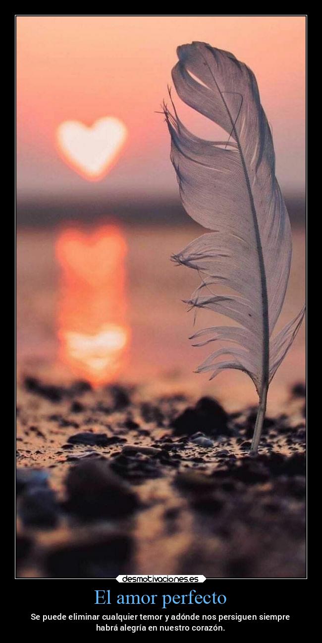 El amor perfecto - Se puede eliminar cualquier temor y adónde nos persiguen siempre
habrá alegría en nuestro corazón.