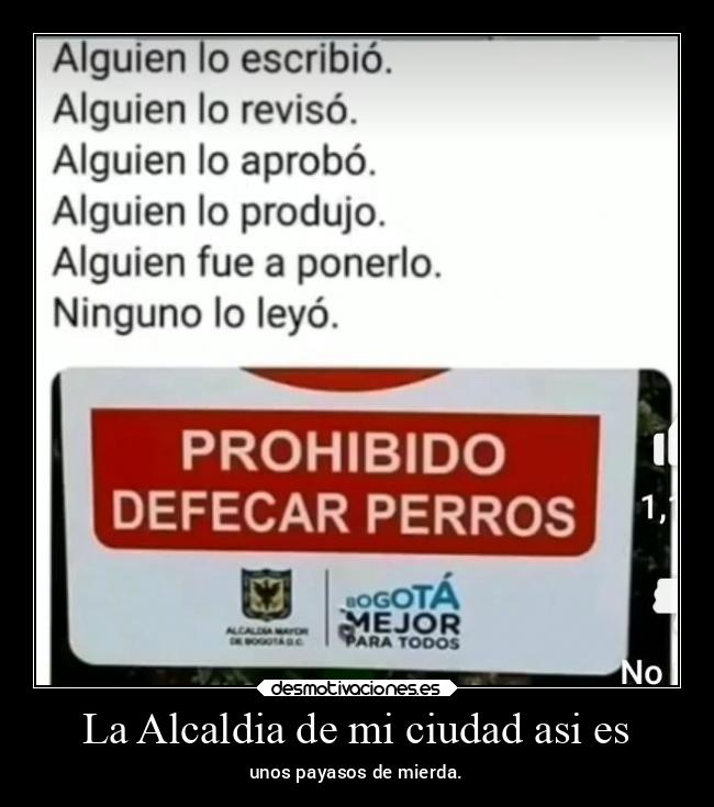 carteles animales memes bogota perros chistoso payasos alcaldia desmotivaciones