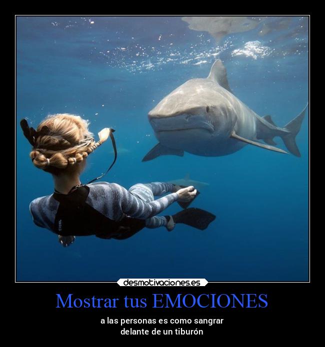 Mostrar tus EMOCIONES - a las personas es como sangrar
delante de un tiburón