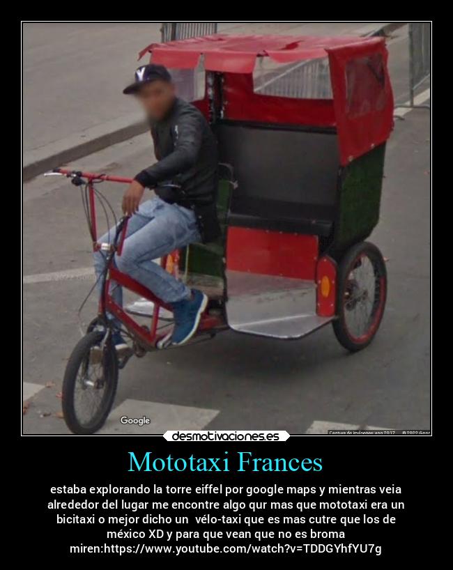 carteles chiste mototaxi torre eiffel desmotivaciones