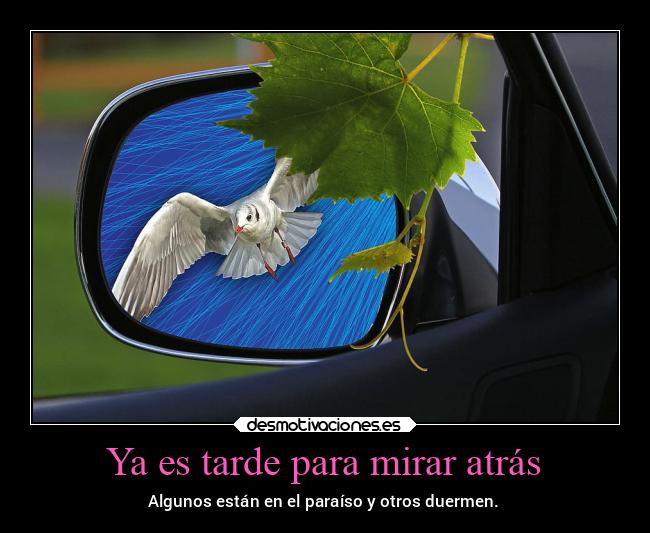 Ya es tarde para mirar atrás -