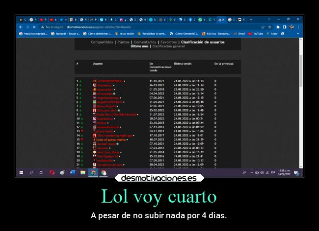 Lol voy cuarto - A pesar de no subir nada por 4 dias.