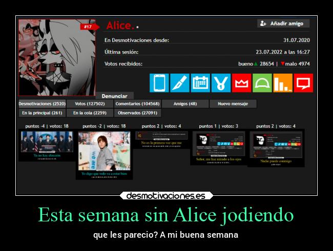 Esta semana sin Alice jodiendo -