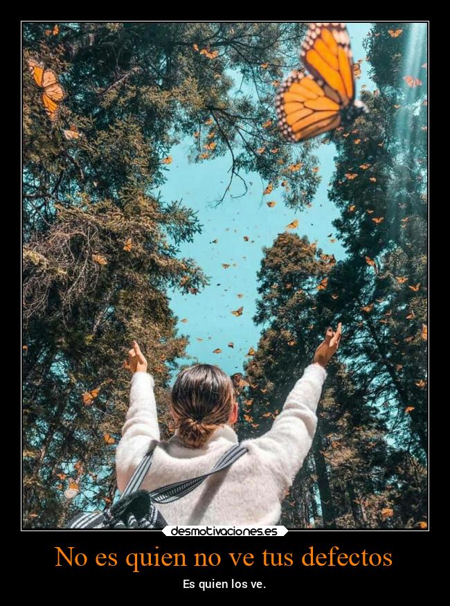 No es quien no ve tus defectos - Es quien los ve.