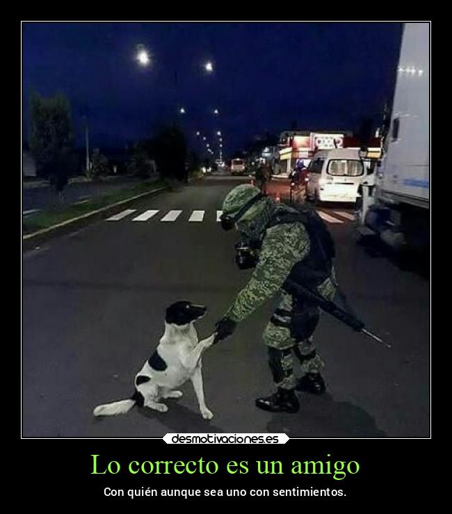 Lo correcto es un amigo - Con quién aunque sea uno con sentimientos.