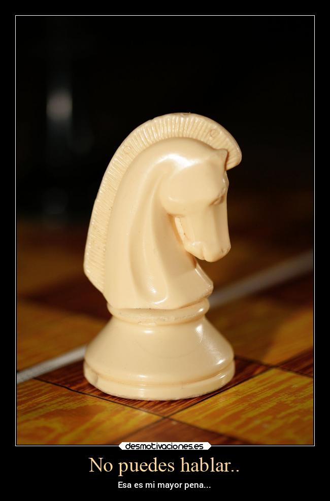 No puedes hablar.. - Esa es mi mayor pena...