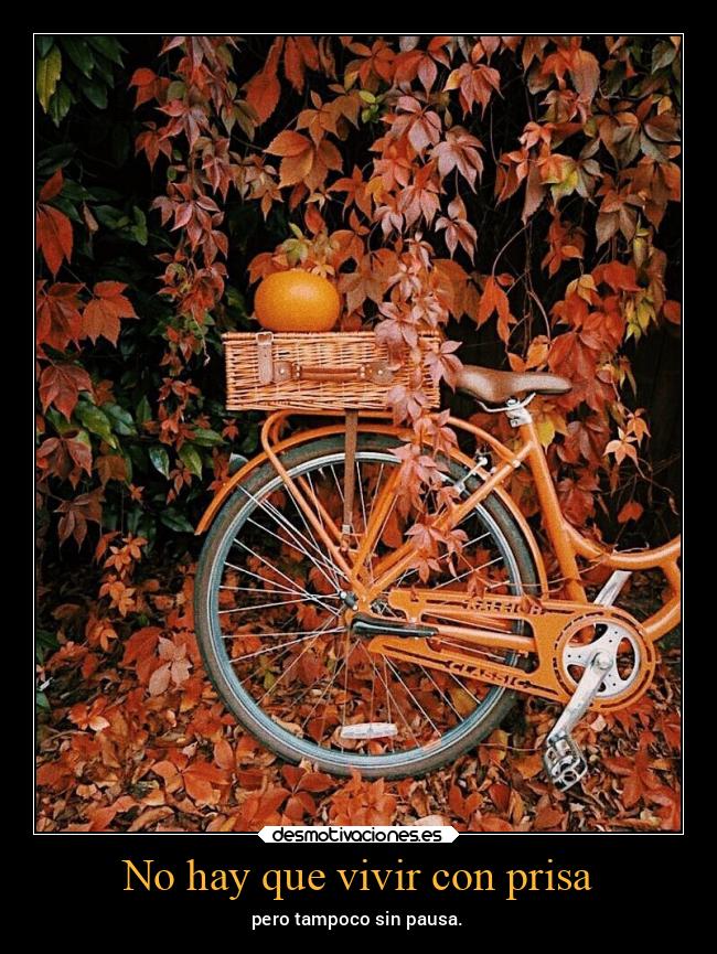 No hay que vivir con prisa -
