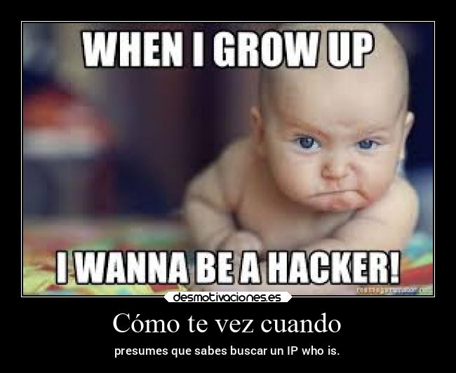 Cómo te vez cuando - presumes que sabes buscar un IP who is.