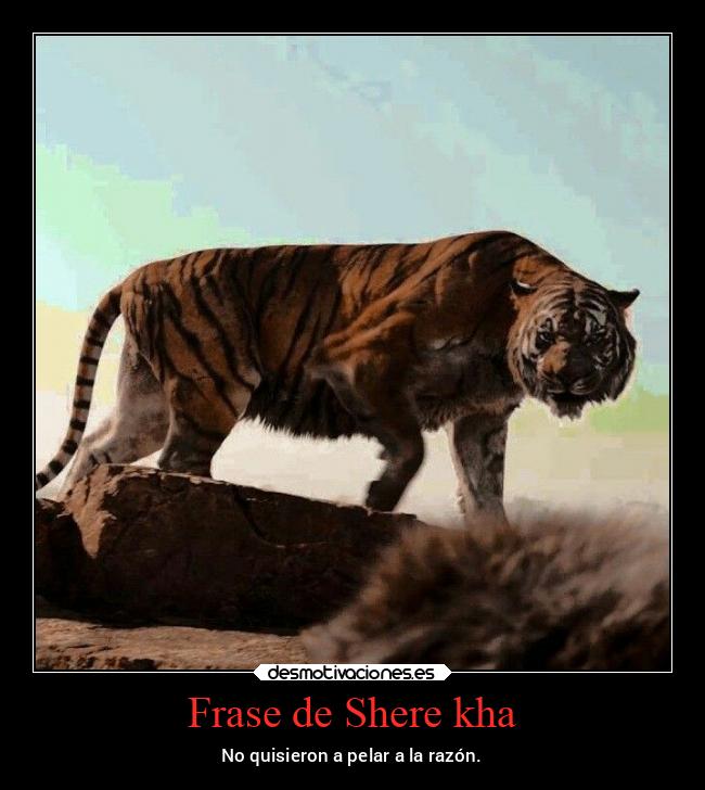 Frase de Shere kha - No quisieron a pelar a la razón.