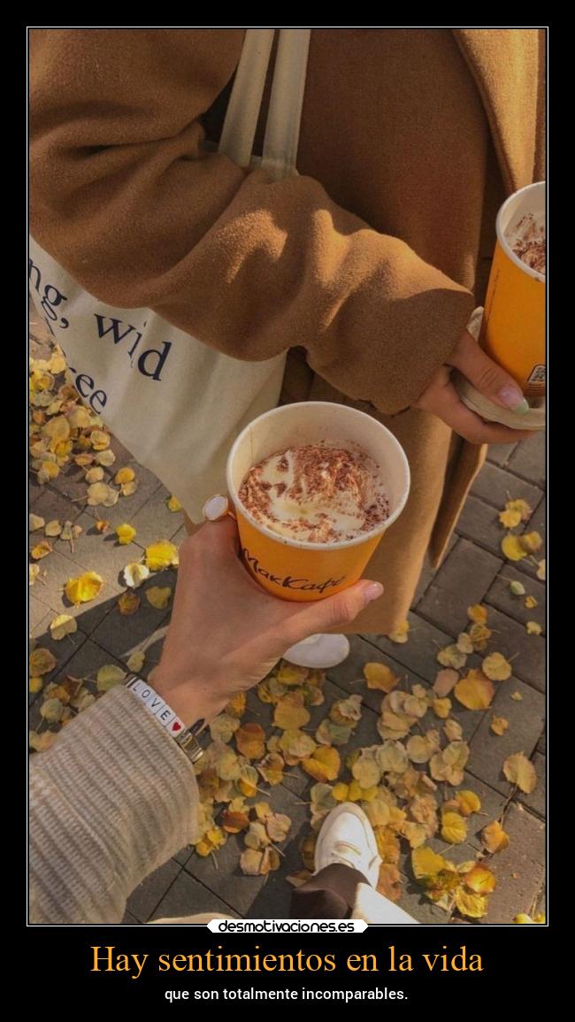 Hay sentimientos en la vida - que son totalmente incomparables.