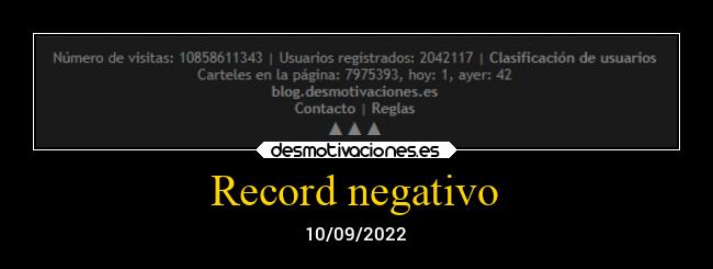 Record negativo - 