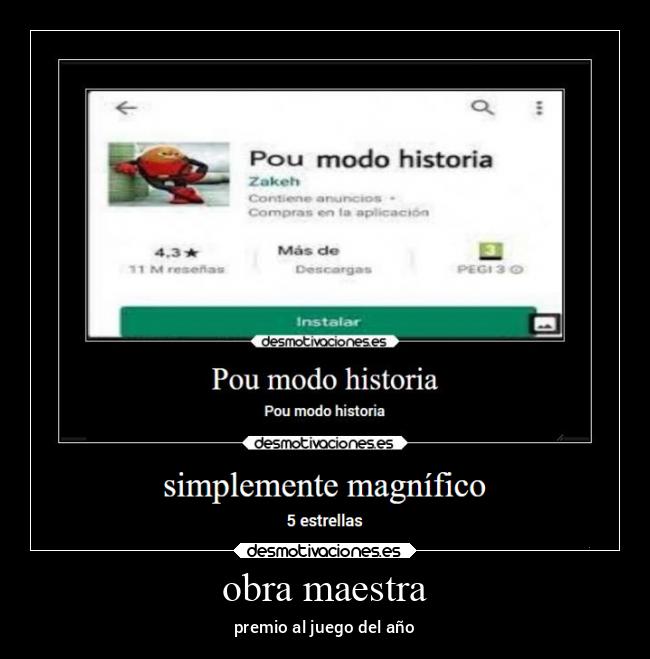 obra maestra - premio al juego del año