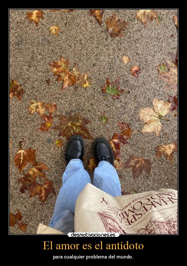 El amor es el antídoto - para cualquier problema del mundo.