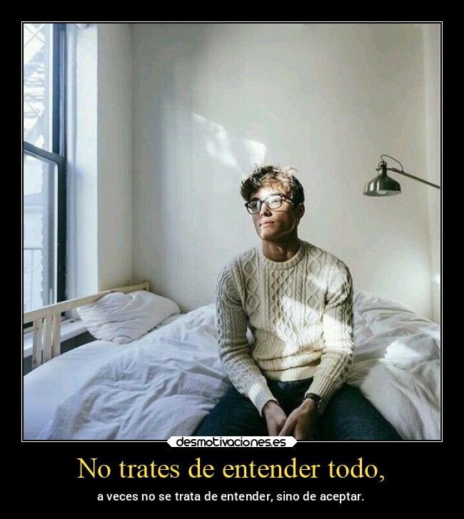 No trates de entender todo, - 