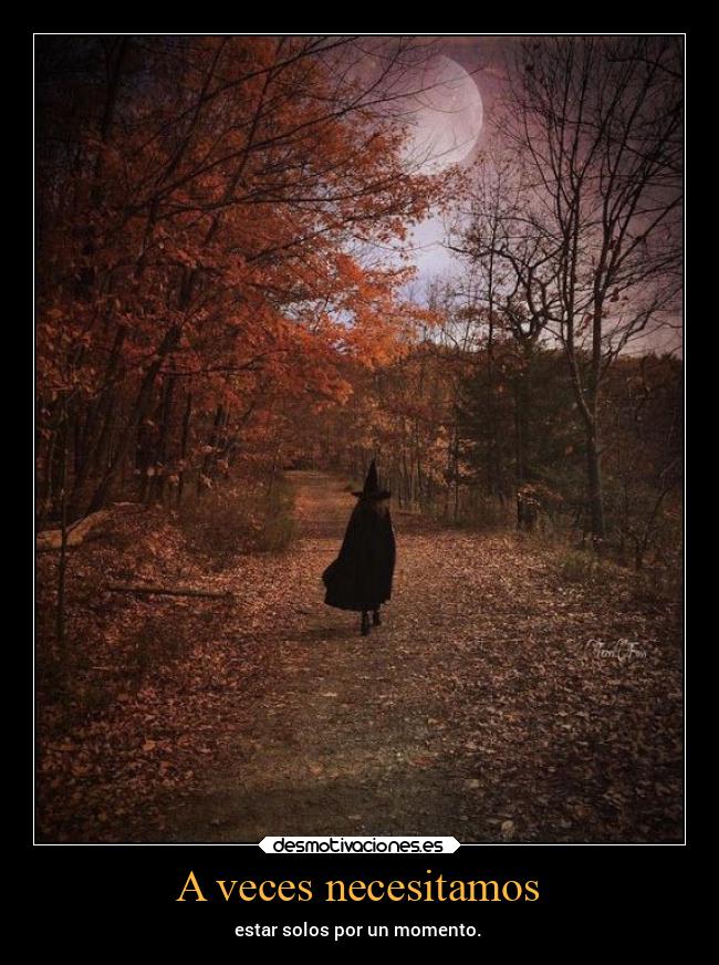 A veces necesitamos - estar solos por un momento.