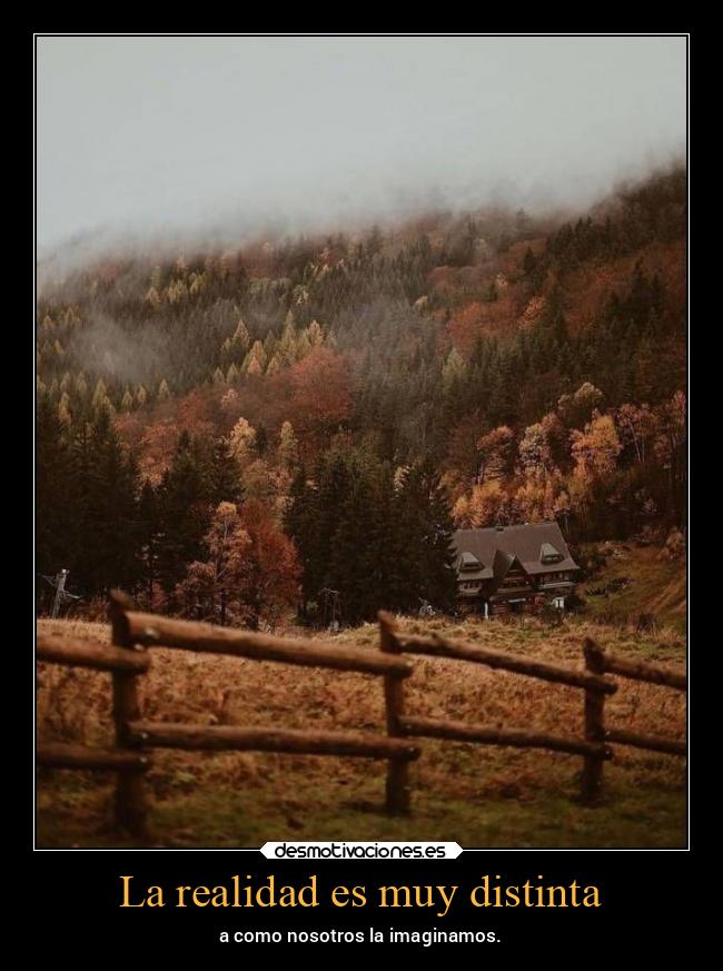 La realidad es muy distinta - a como nosotros la imaginamos.