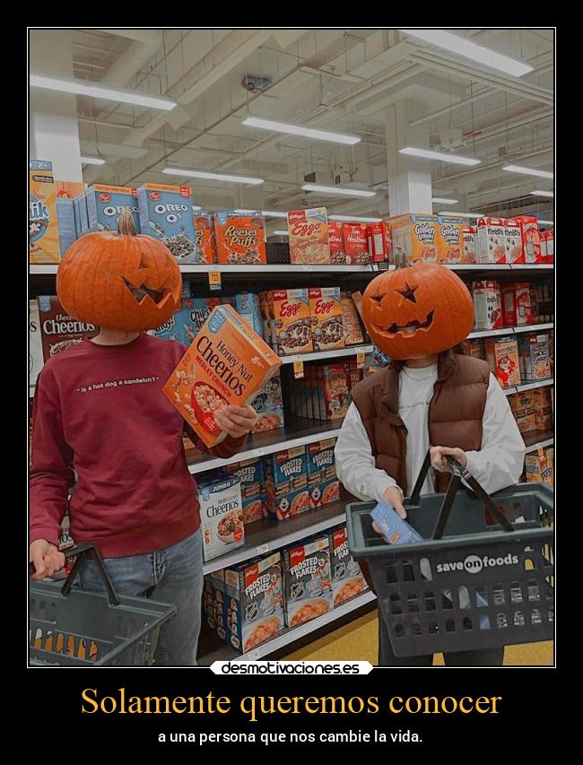 Solamente queremos conocer - a una persona que nos cambie la vida.