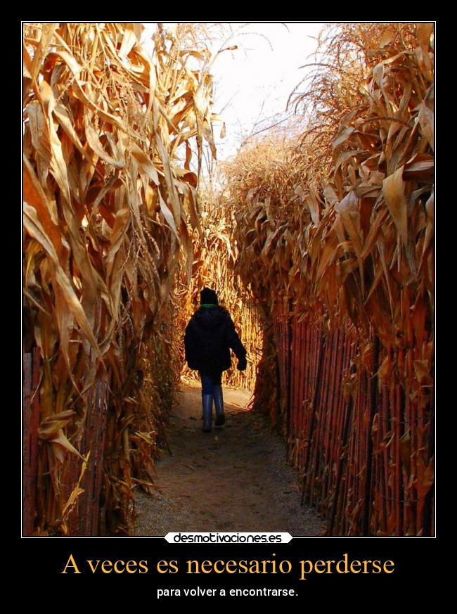 A veces es necesario perderse - para volver a encontrarse.